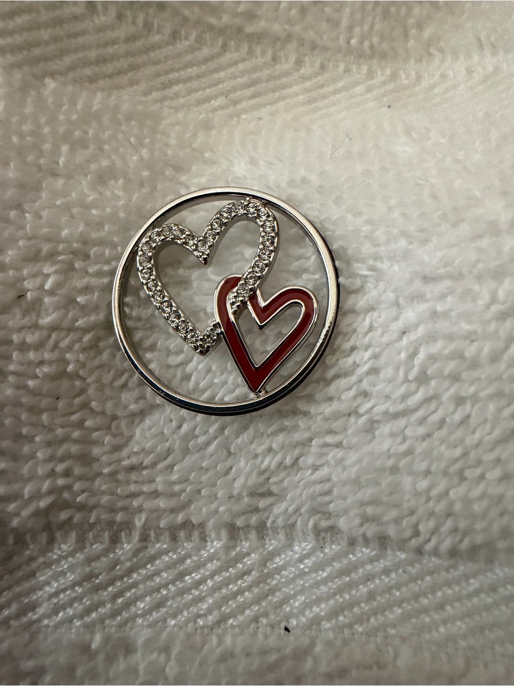 Origami Owl ~ Floating locket plate with double heart
